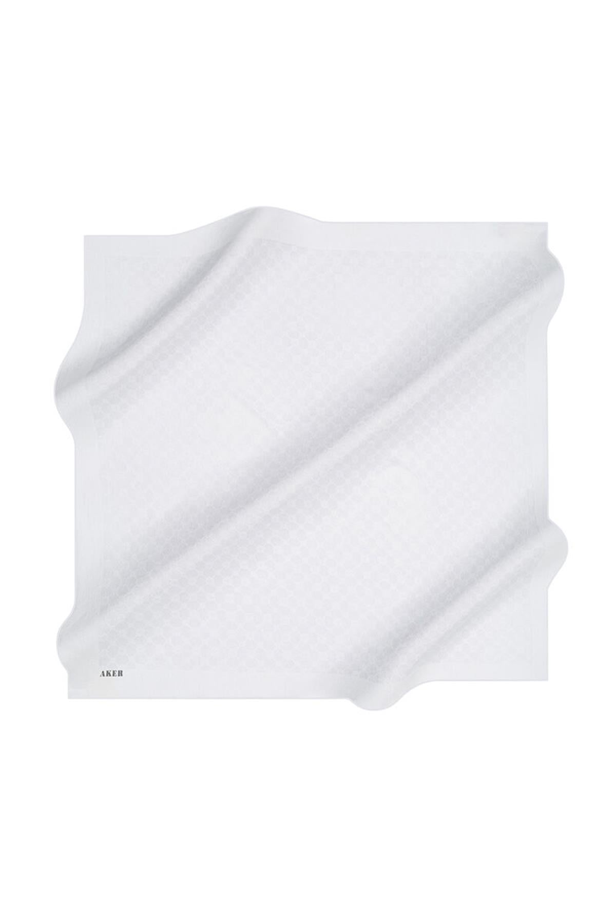 Aker Elegance Monogram Eşarp - Açık Gümüş 973
