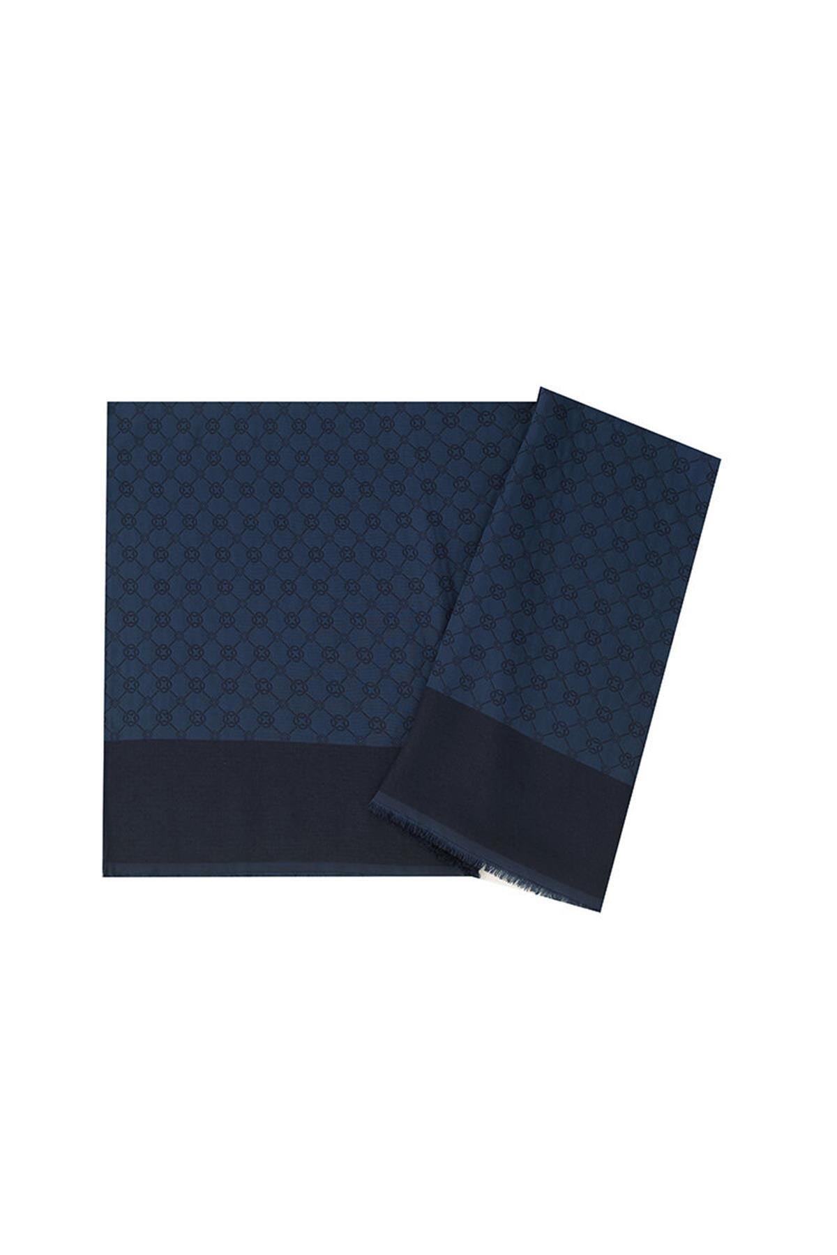 Aker Elegance Monogram Şal - Lacivert 921