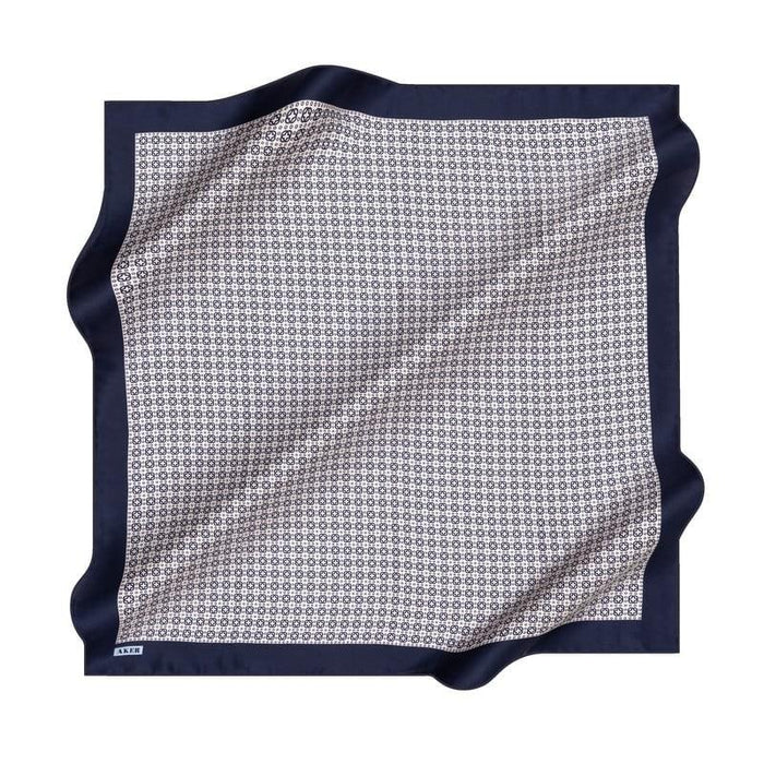 Aker İpek Eşarp - 8963713-921 Lacivert Ekru Twill