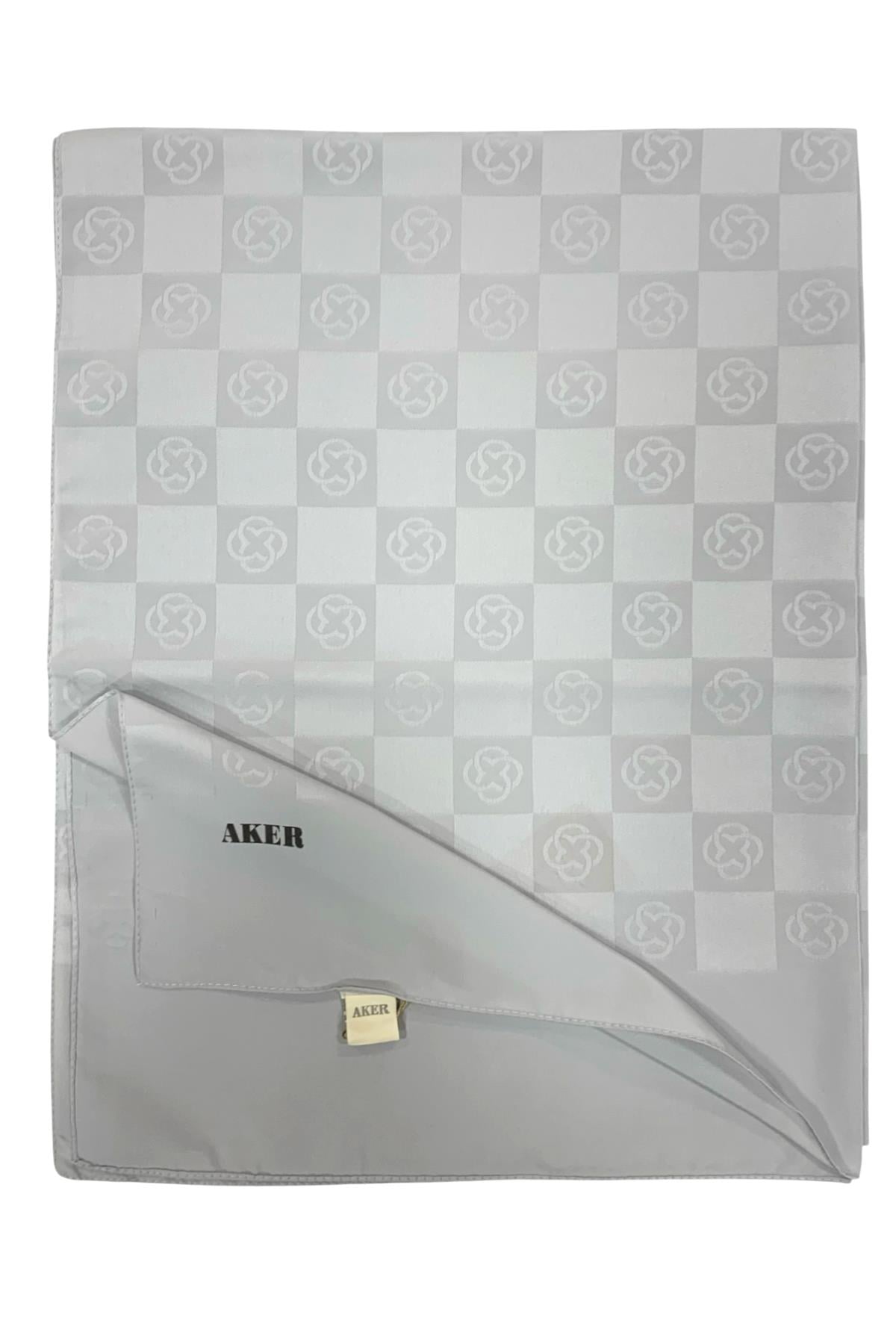 Aker Monogram Şal - Yeni Dama Desenli - Açık Gri 971