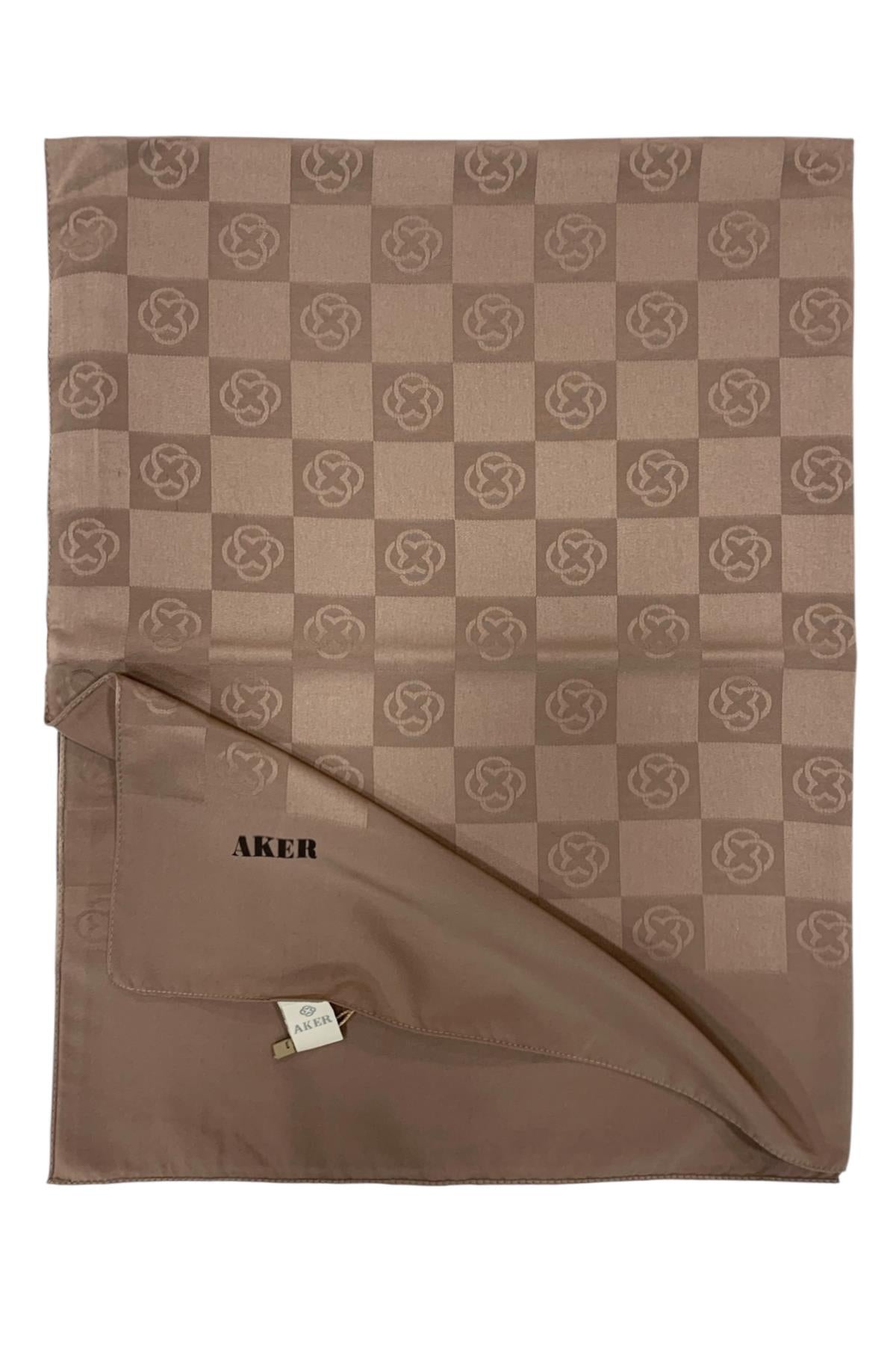 Aker Monogram Şal - Yeni Dama Desenli - Vizon 932
