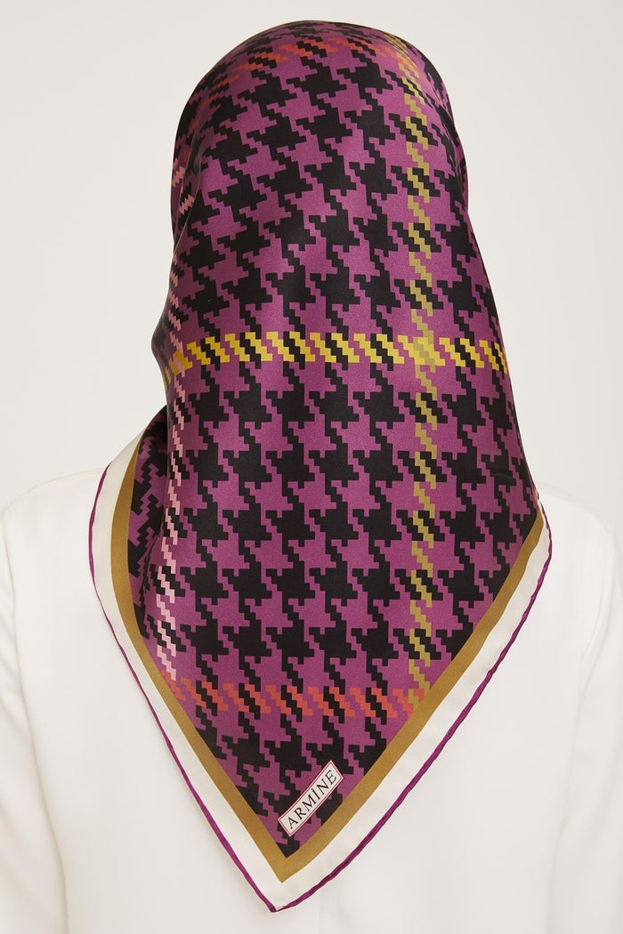 Armine İpek Eşarp 2024 Kış - 9000-55 Mürdüm Twill