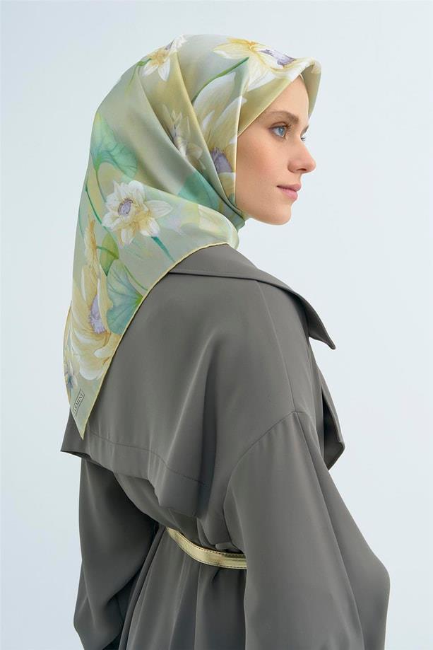 Armine İpek Eşarp 2026 Yaz - 9505-81 Açık Yeşil Sura