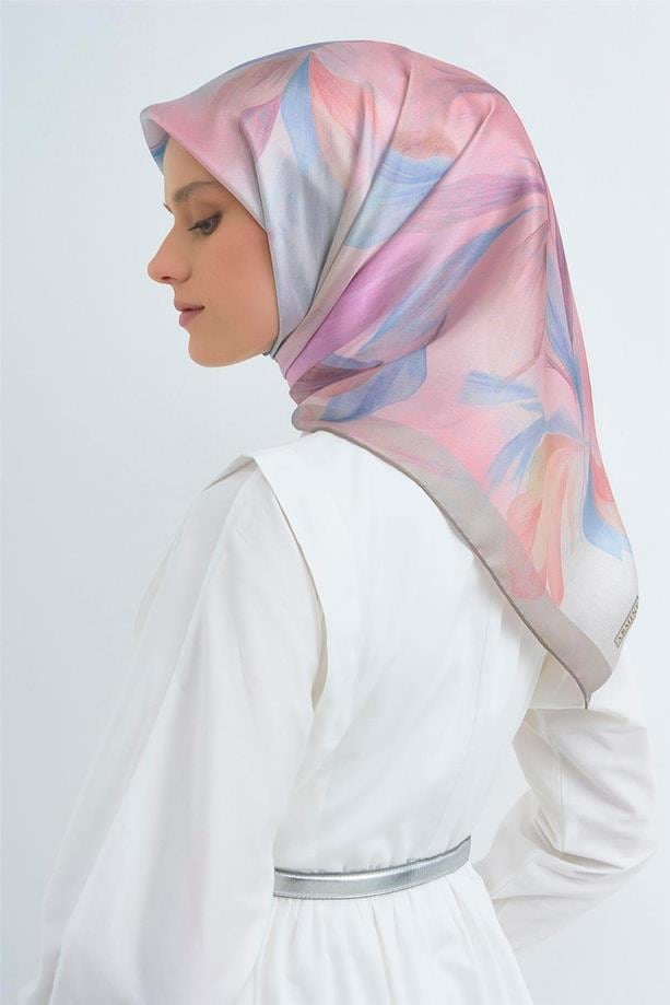 Armine İpek Eşarp 2026 Yaz - 9519-86 Soft Pudra Taş Twill