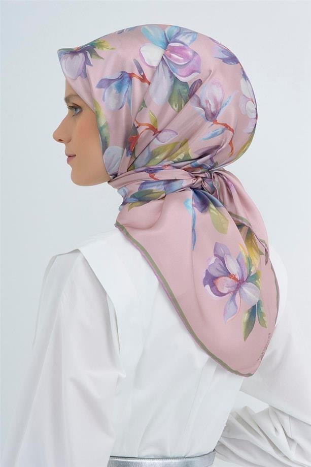 Armine İpek Eşarp 2026 Yaz - 9524-52 Pudra Twill