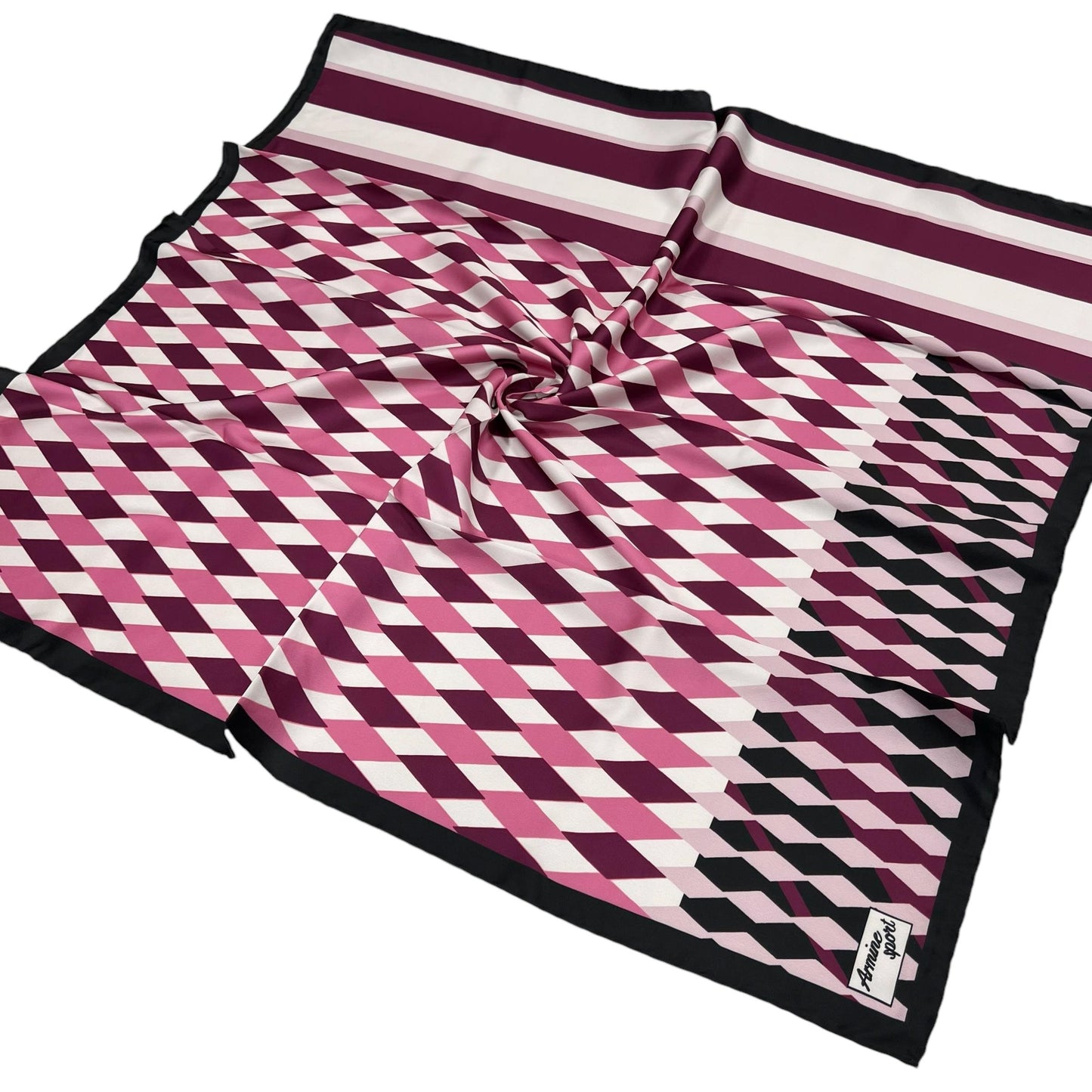 Armine Sport Twill Eşarp - 8031-15 Gül Kurusu Siyah