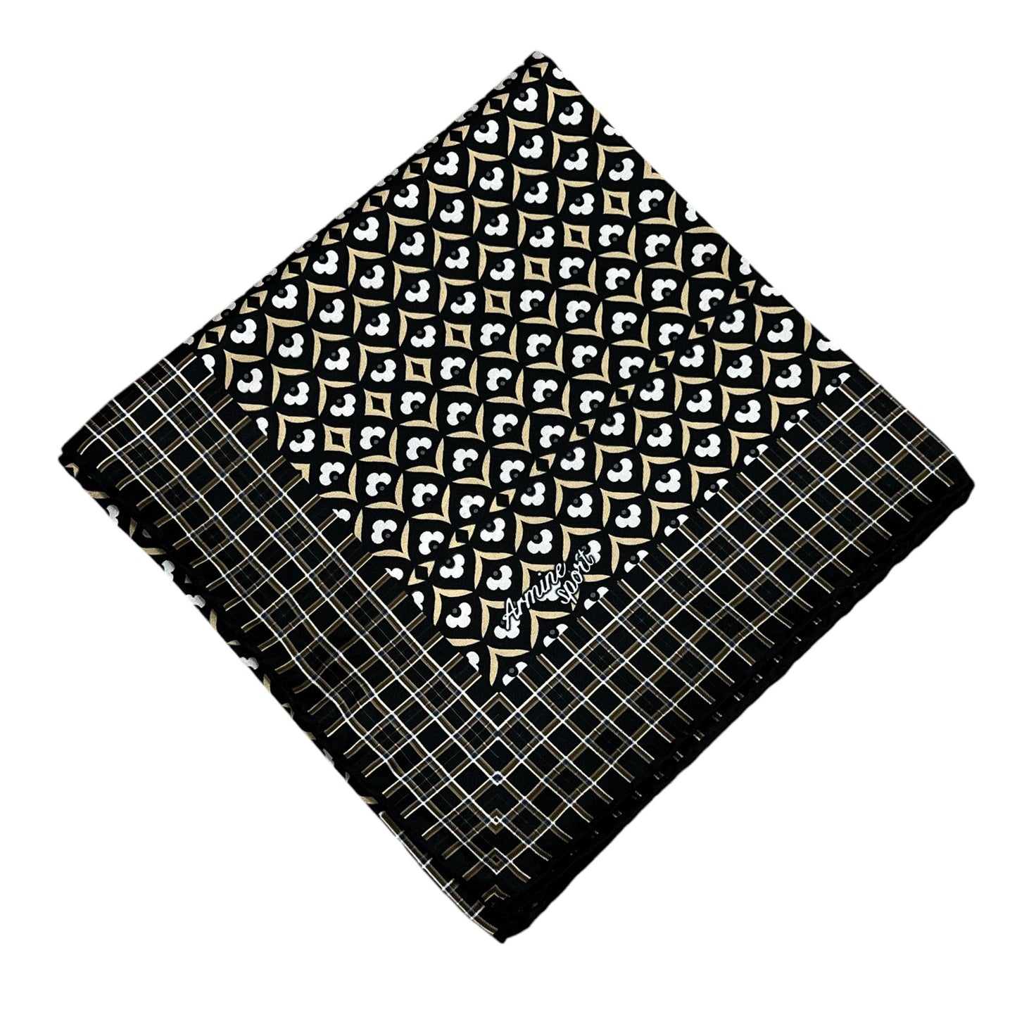 Armine Sport Twill Eşarp - 8557-92 Siyah Bej