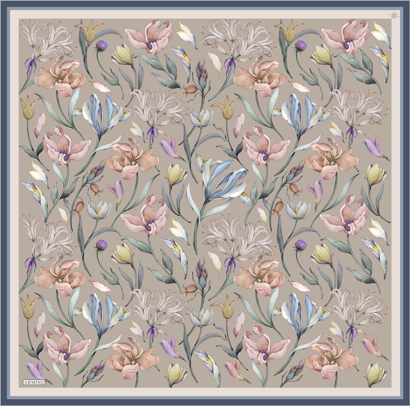Armine Sport Twill Eşarp - 8825-32 Vizon Mavi