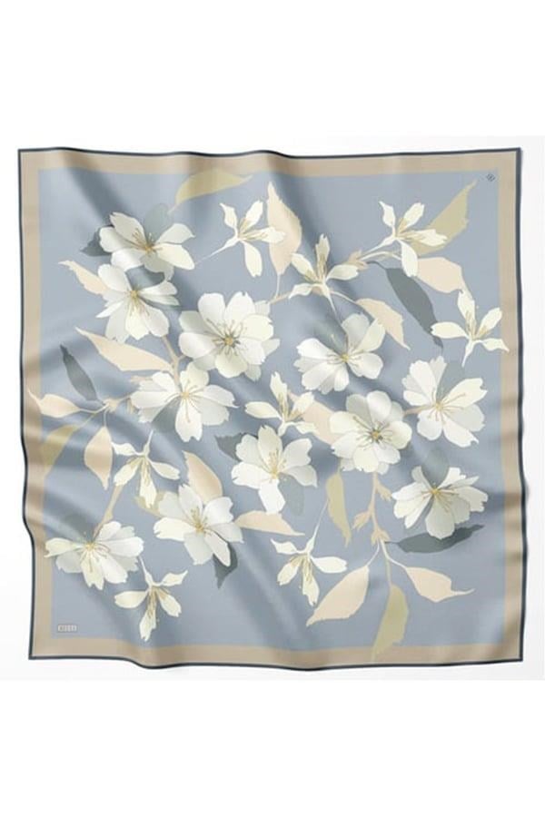 Belli İpek Eşarp - 4100-55 Açık Mavi Twill