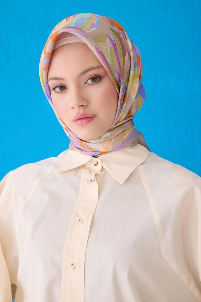 Belli İpek Eşarp - 4107-03 Vizon Yeşil Twill