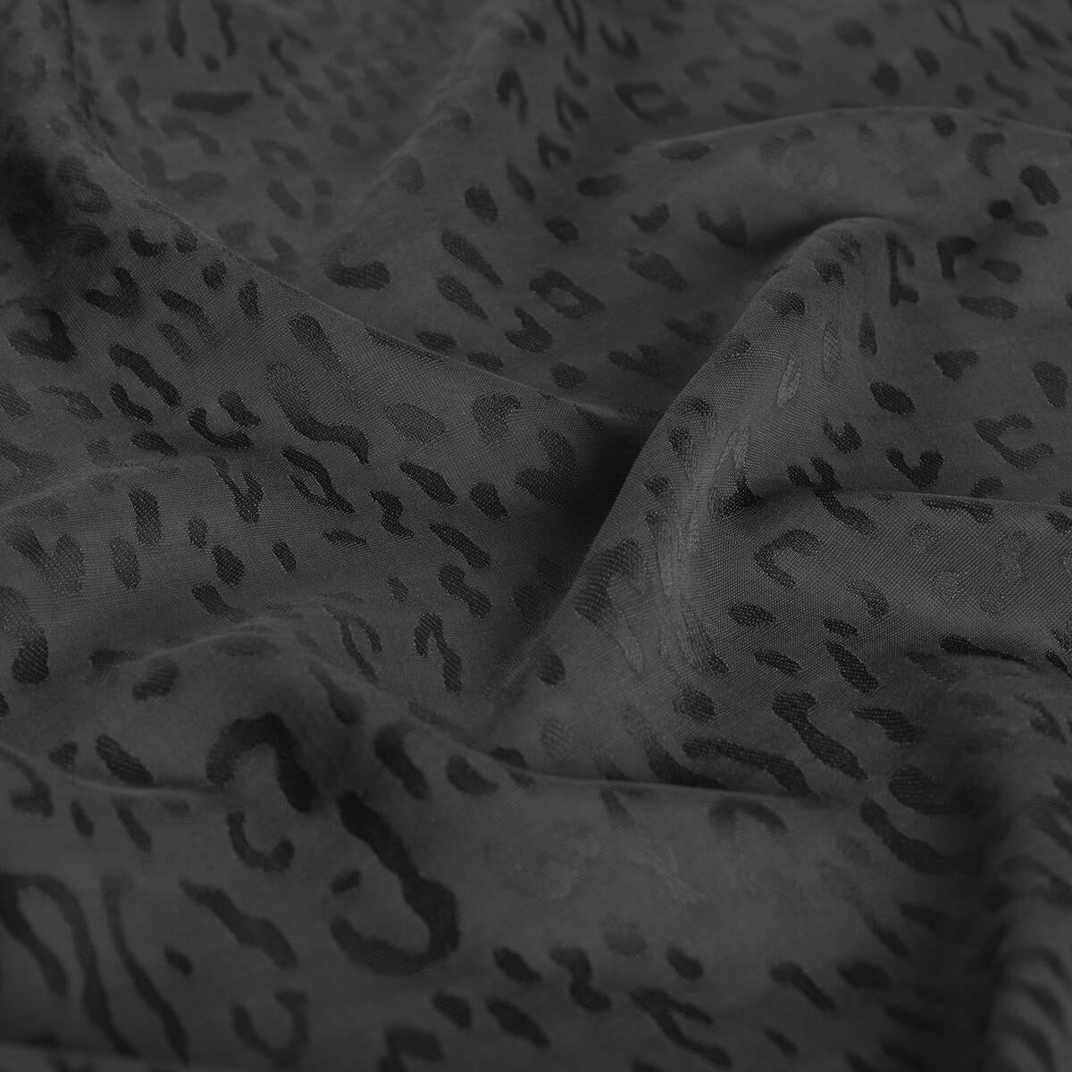 İpekevi Monogram Şal - Leopar Desenli - Füme
