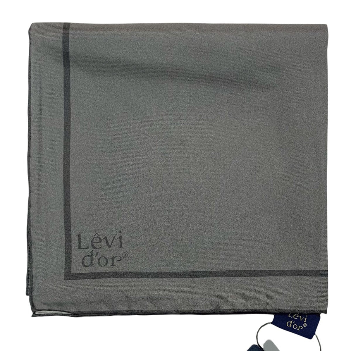 Levidor Şeritli Düz Twill İpek Eşarp - Koyu Gri