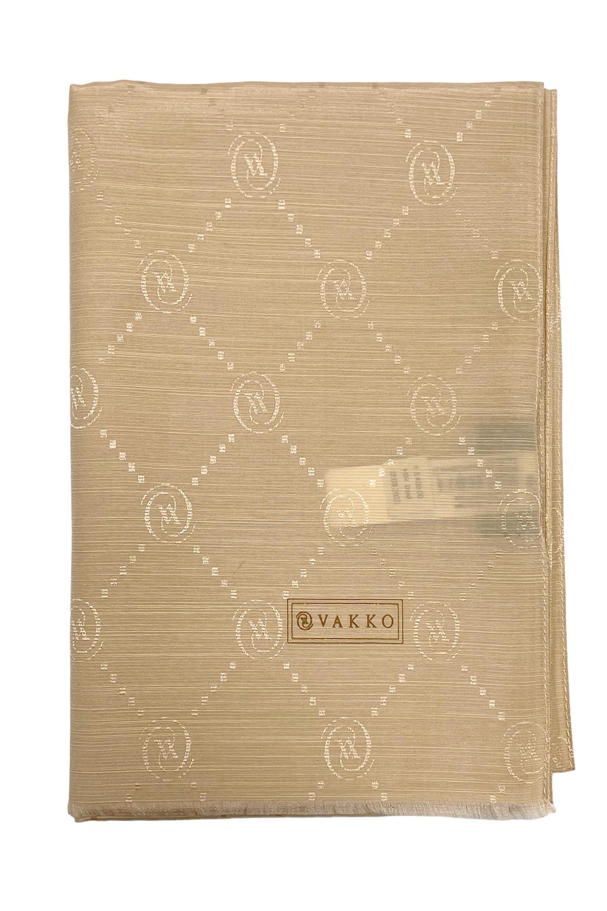 Vakko Pamuk İpek Şal - Monogram - Fondöten