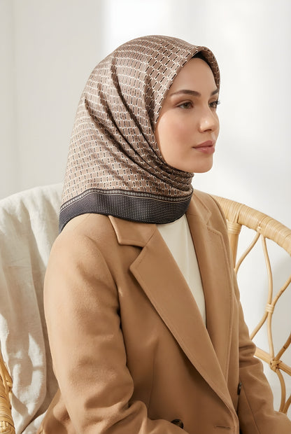 Armine Sport Twill Eşarp - 8556-101 Vizon Siyah