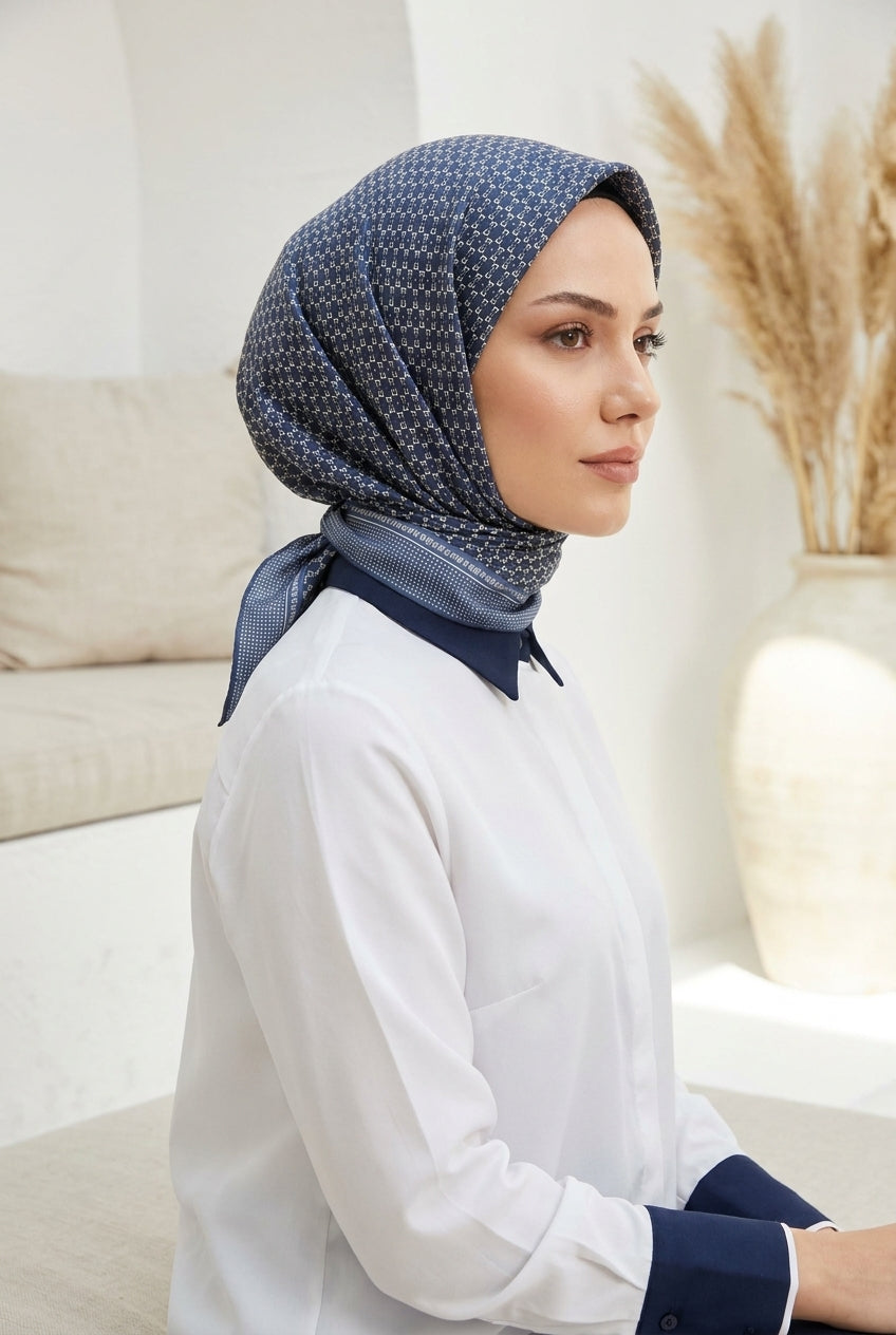 Armine Sport Twill Eşarp - 8556-83 Lacivert