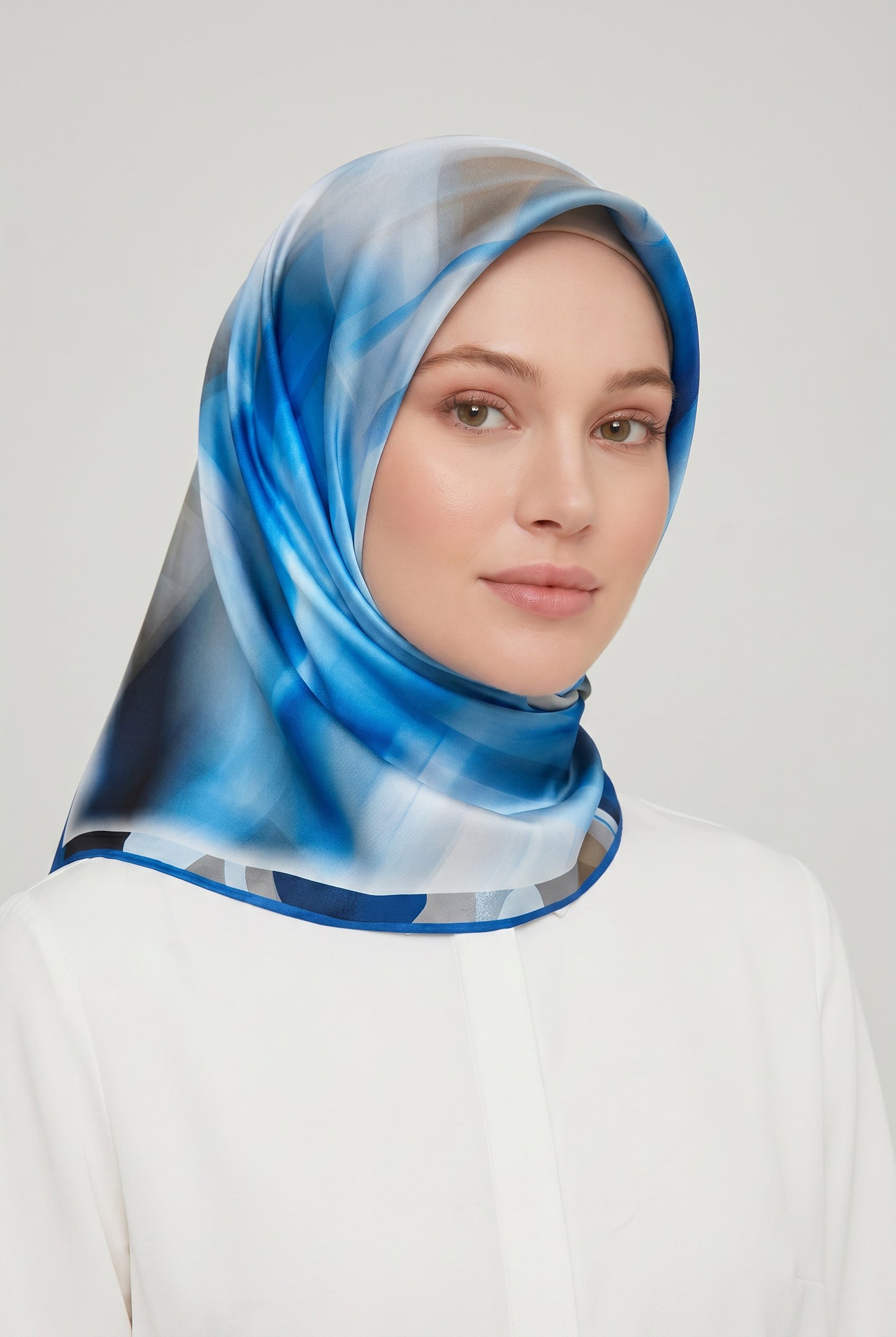 Armine Sport Twill Eşarp - 8023-01 Mavi Siyah