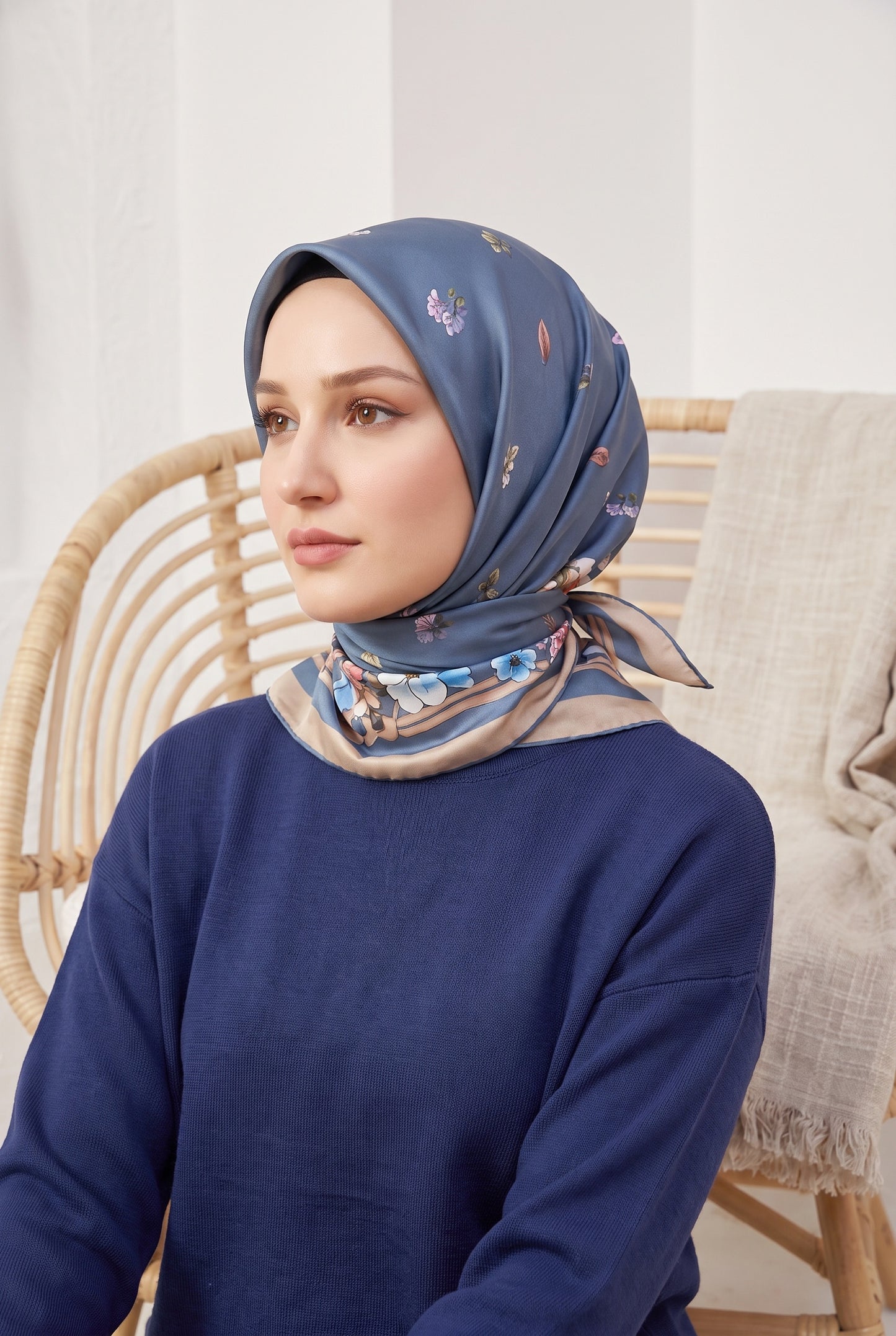 Armine Sport Twill Eşarp - 8533-32 İndigo