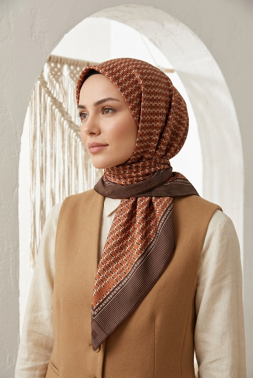 Armine Sport Twill Eşarp - 8556-31 Bakır