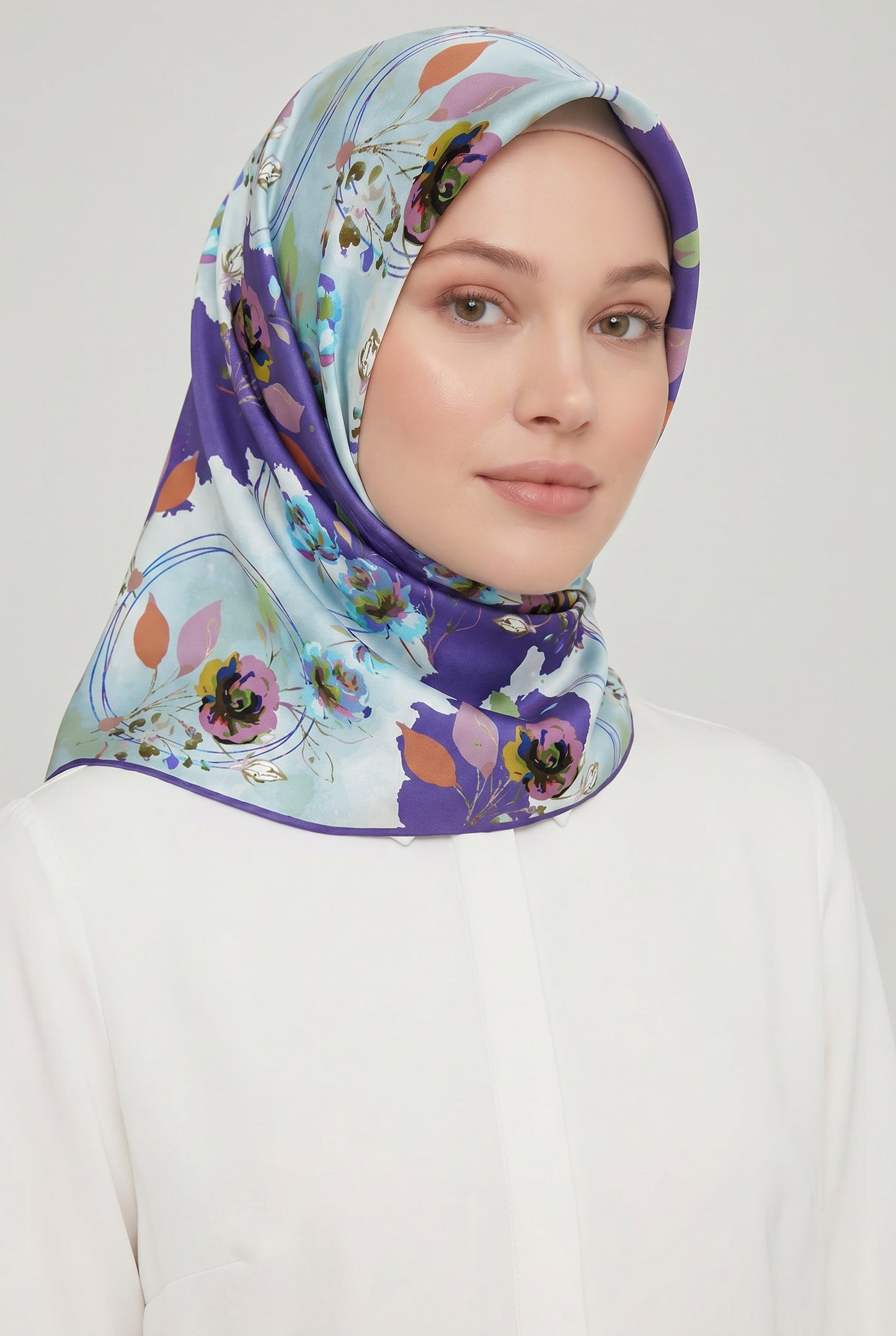 Armine Sport Twill Eşarp - 8027-07 Mavi