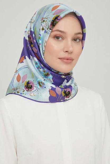 Armine Sport Twill Eşarp - 8027-07 Mavi