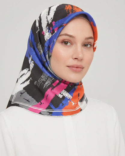 Armine Sport Twill Eşarp - 8030-04 Siyah Fuşya