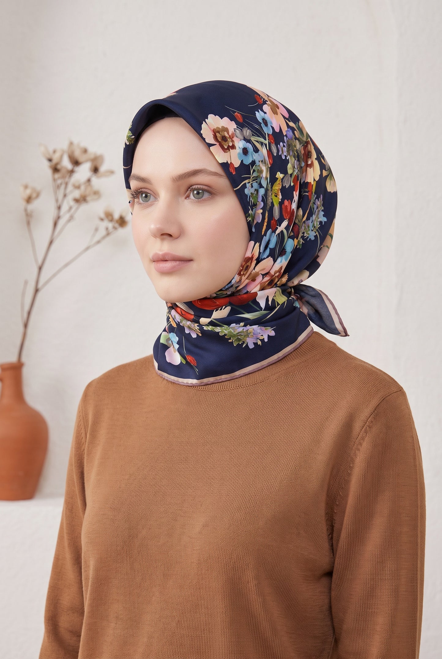 Armine Sport Twill Eşarp - 8723-35 Koyu Lacivert
