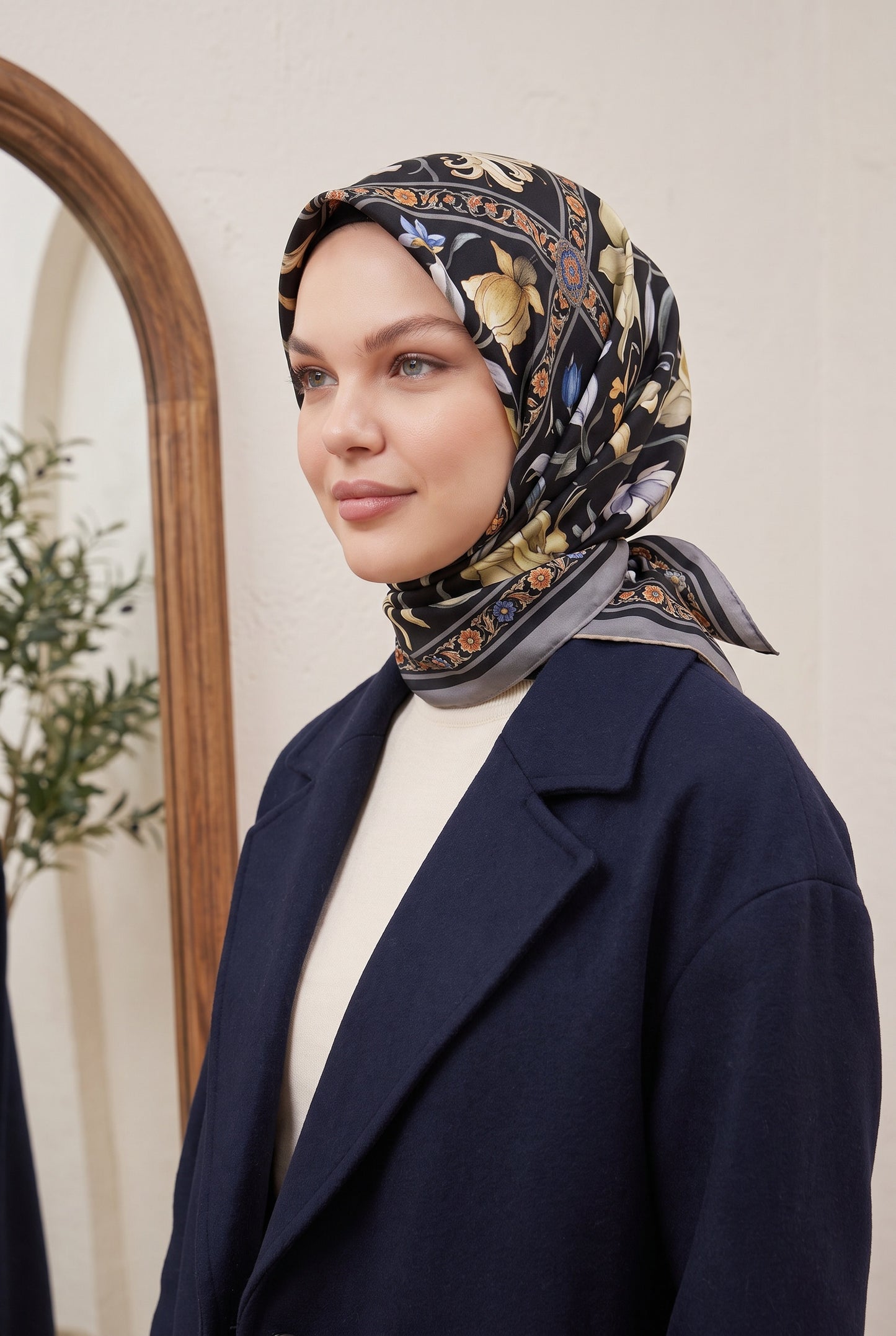 Armine Sport Twill Eşarp - 8825-31 Siyah Mor