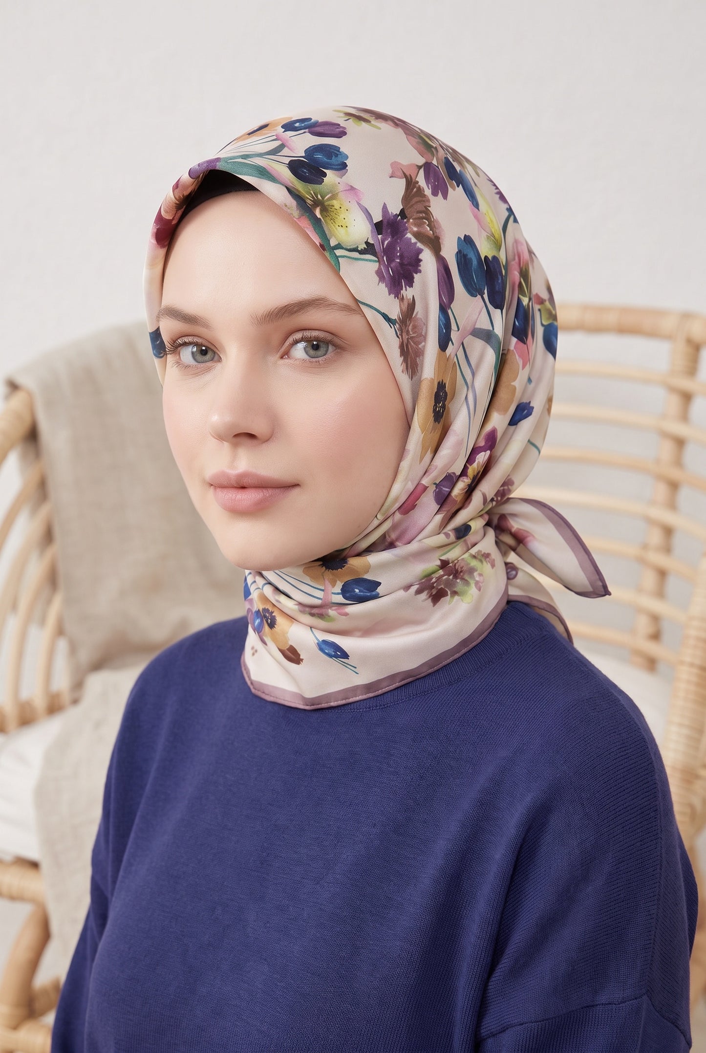Armine Sport Twill Eşarp - 8723-91 Koyu Taş