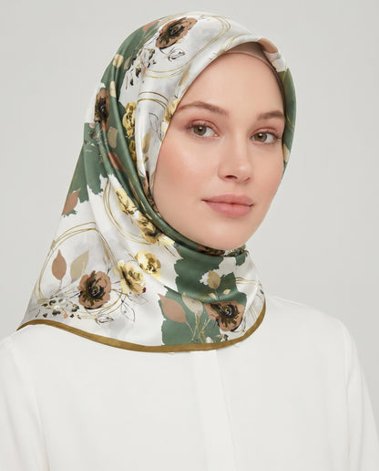 Armine Sport Twill Eşarp - 8027-14 Yağ Yeşili