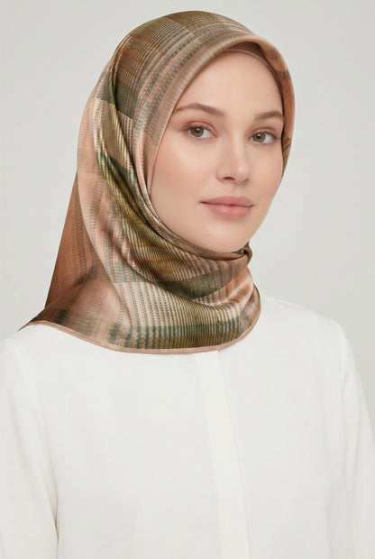 Armine Sport Twill Eşarp - 8014-15 Kahve