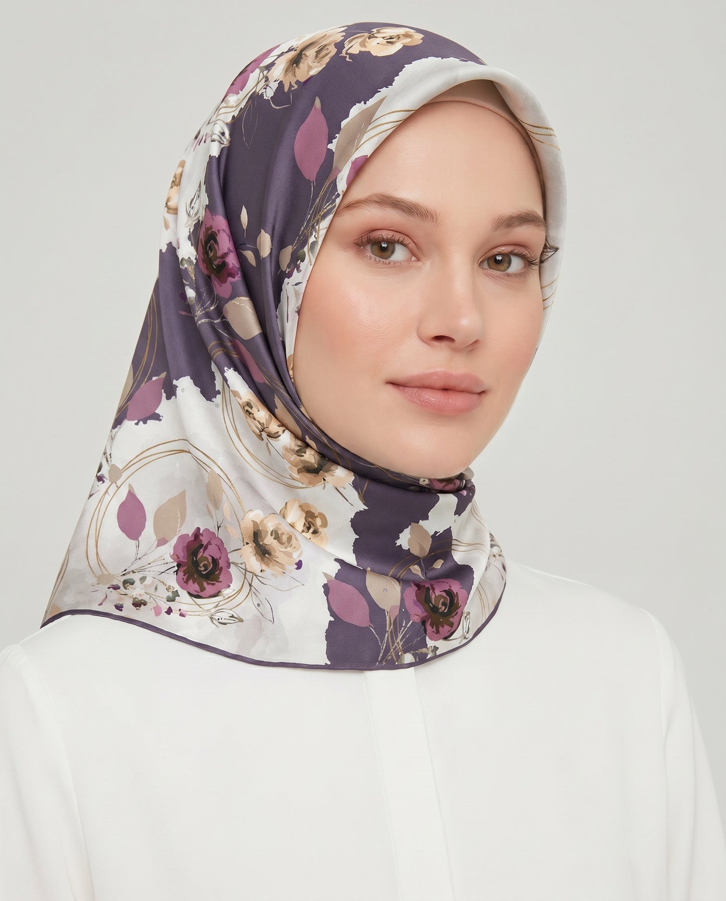 Armine Sport Twill Eşarp - 8027-09 Gri Mor
