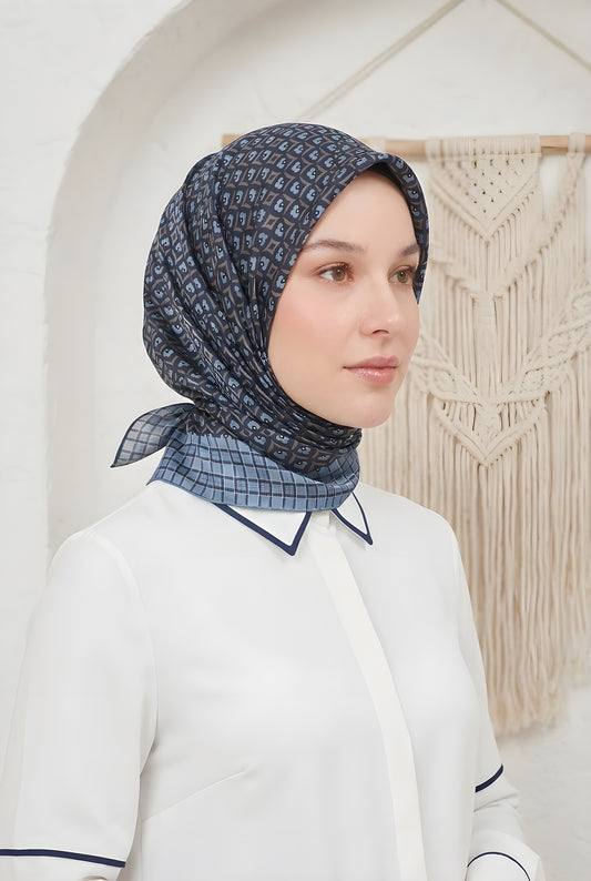 Armine Sport Twill Eşarp - 8557-85 Lacivert