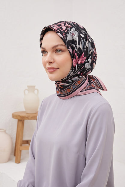 Armine Sport Twill Eşarp - 8825-83 Siyah Gül Kurusu