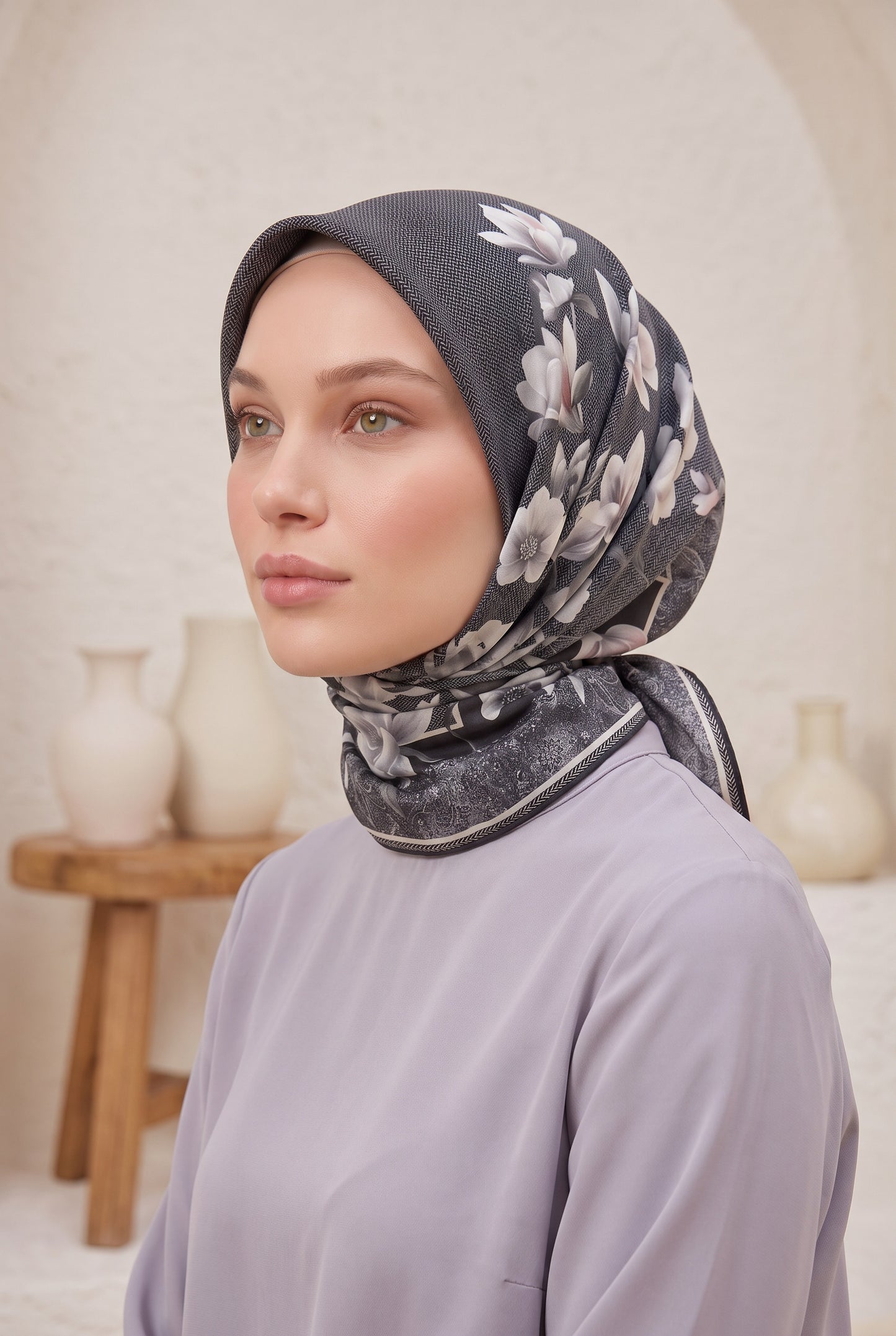 Armine Sport Twill Eşarp - 8532-35 Gri