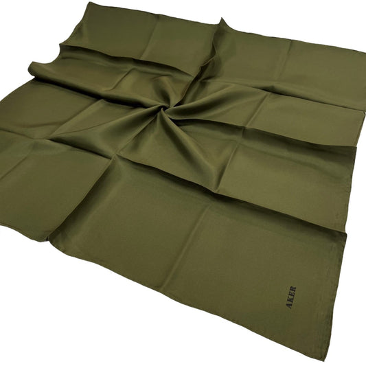 Aker Düz İpek Eşarp Twill - Haki 952