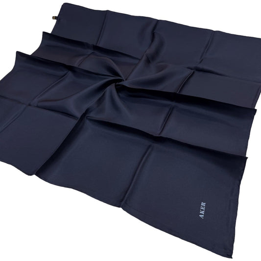 Aker Düz İpek Eşarp Twill - Lacivert 921