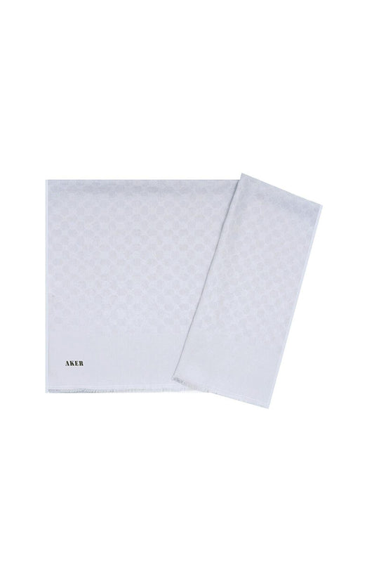 Aker Elegance Monogram Şal - Açık Gümüş 973