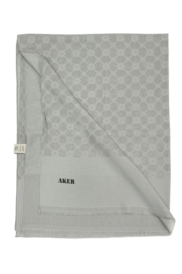 Aker Elegance Monogram Şal - Açık Taş 974