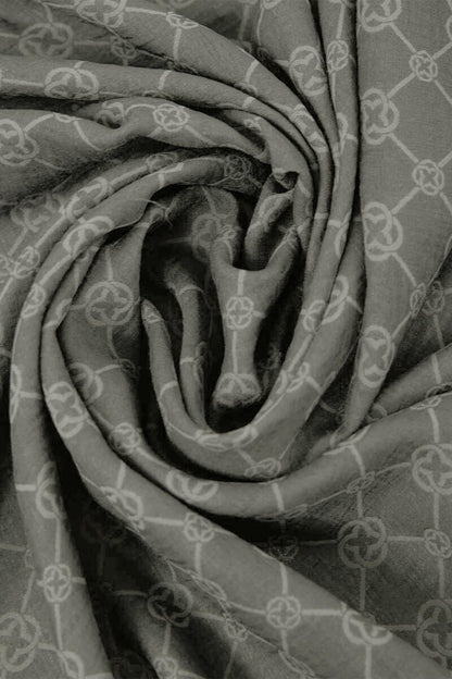 Aker Elegance Monogram Şal - Soft Taş 975