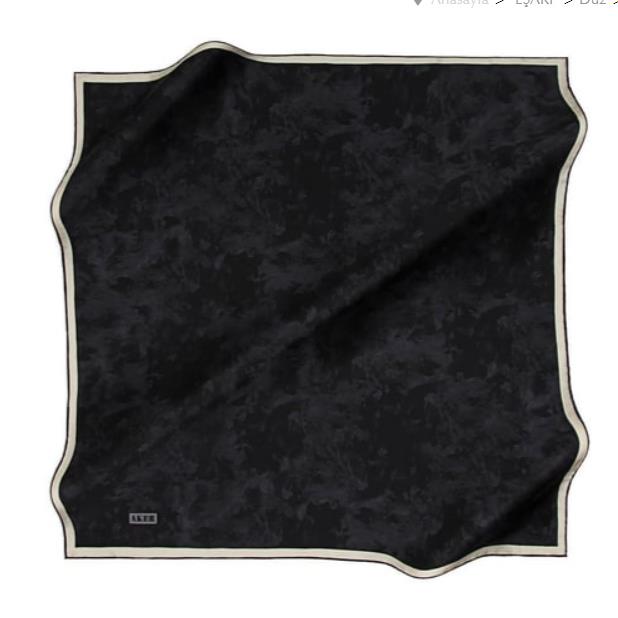 Aker İpek Eşarp - 7208713-912 Siyah Krem Twill