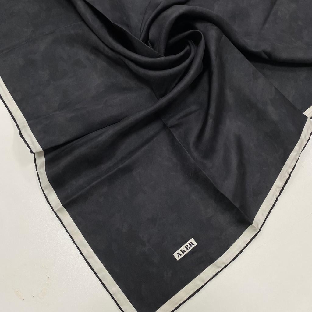 Aker İpek Eşarp - 7208713-912 Siyah Krem Twill