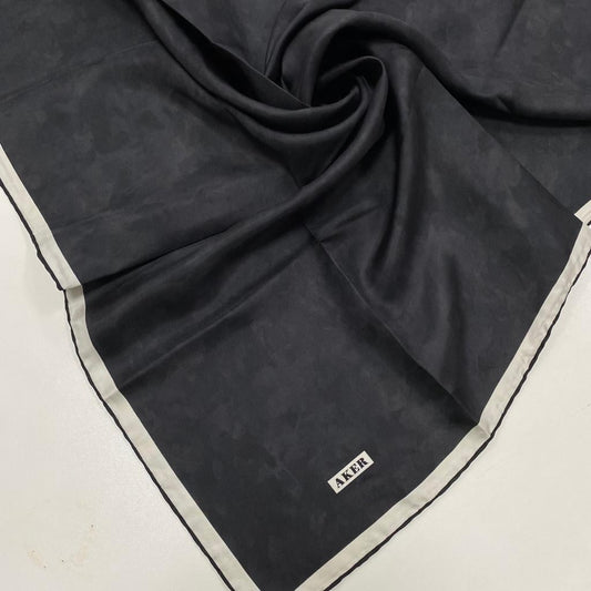 Aker İpek Eşarp - 7208713-912 Siyah Krem Twill