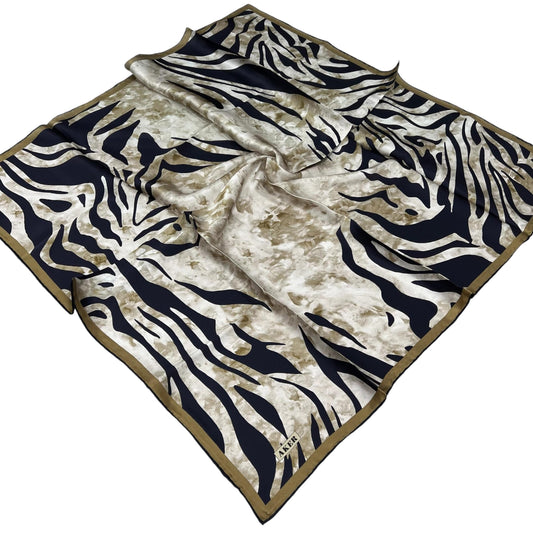 Aker İpek Eşarp - 8478713-922 Bej Lacivert Twill