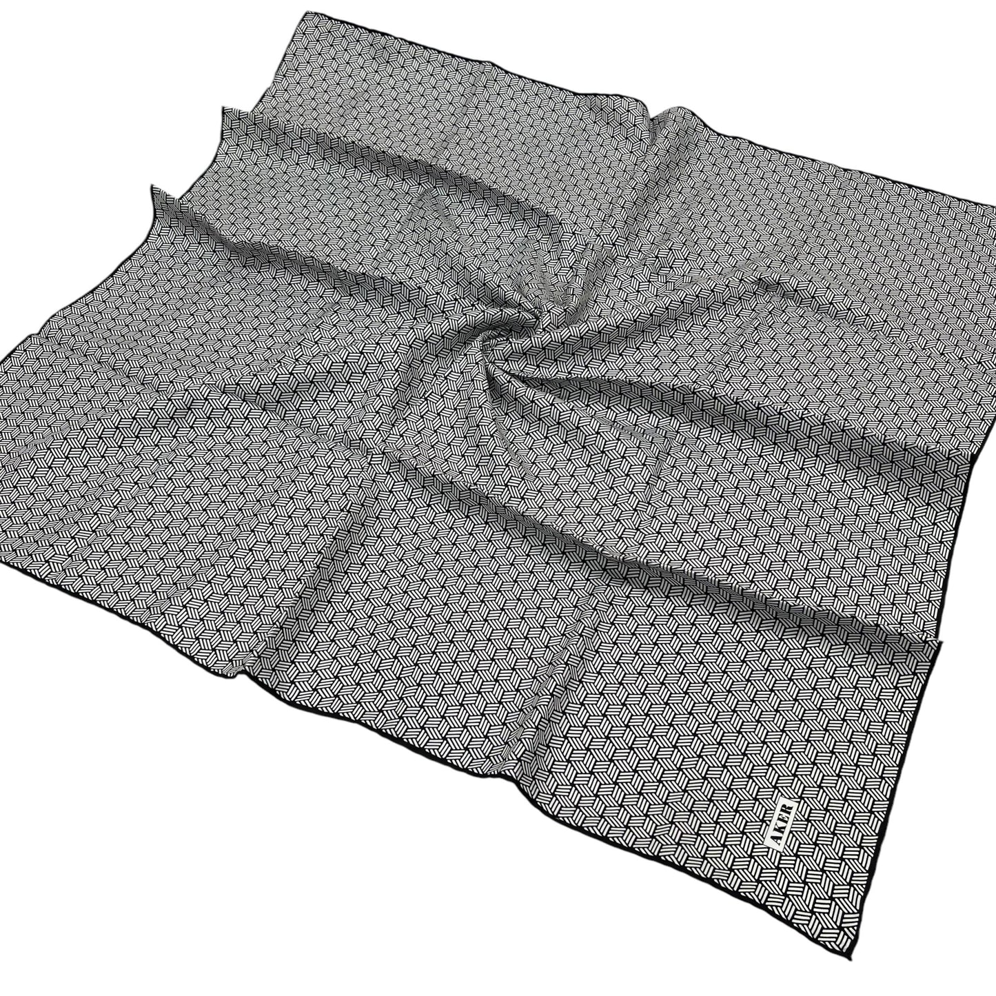 Aker İpek Eşarp - 8911713-911 Gümüş Twill