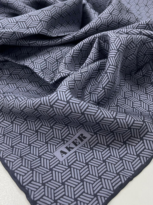 Aker İpek Eşarp - 8911713-922 Füme Antrasit Twill