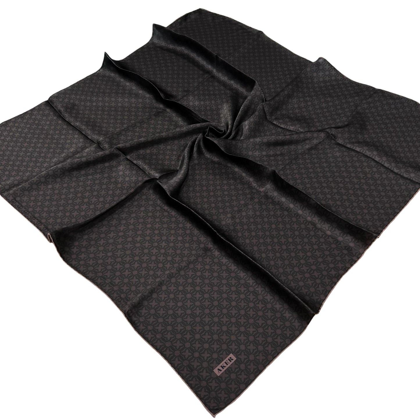 Aker İpek Eşarp - 8921713-931 Acı Kahve Siyah Twill