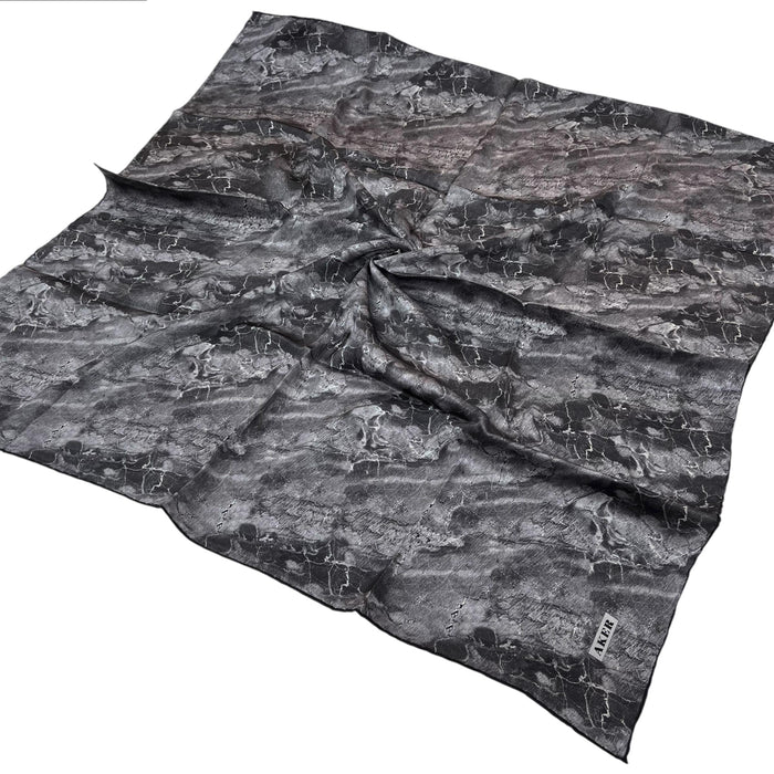 Aker İpek Eşarp - 8925713-912 Gri Antrasit Twill