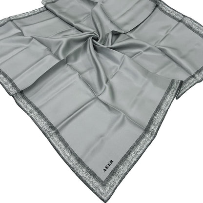 Aker İpek Eşarp - 8959713-972 Gri Twill