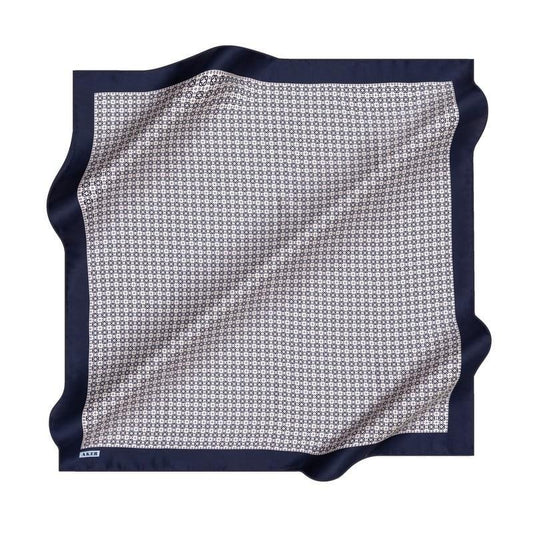Aker İpek Eşarp - 8963713-921 Lacivert Ekru Twill