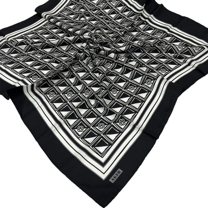 Aker İpek Eşarp - 8968713-912 Siyah Ekru Twill